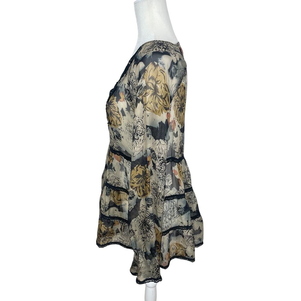 Johnny Was 4 Love & Liberty Silk Floral Tunic Top Size XS Whimsy Fairy FLAW - Picture 5 of 13